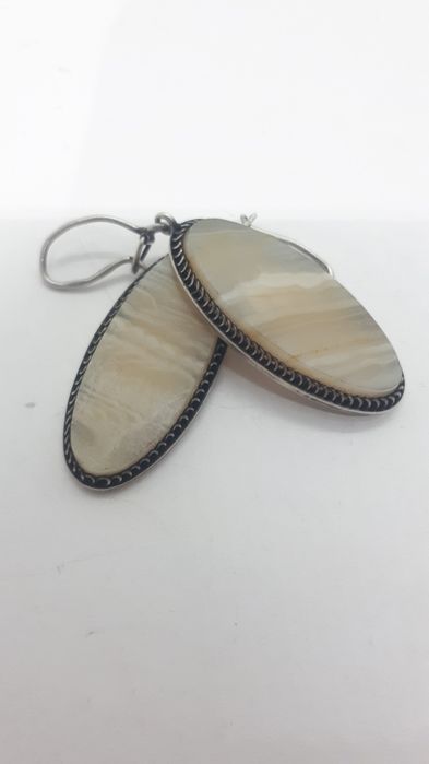 Серьги серебро875пр. Агат. Урал.