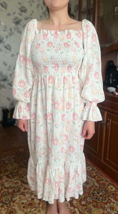 Муслінова сукня з натуральної бавовни розмір універсальний від хсдо2хл