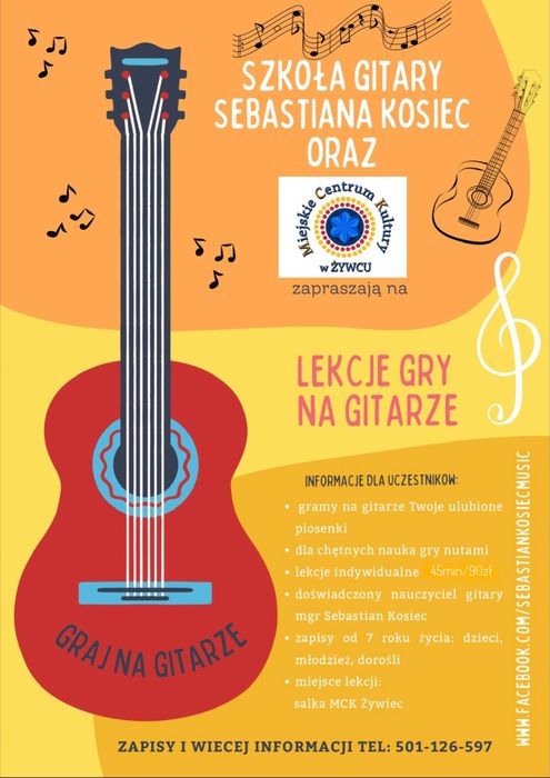 Nauka gry na gitarze - piosenki lub nuty dla chętnych (solo lub duety)