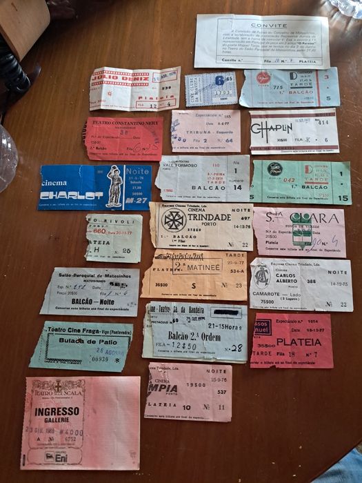 Bilhetes de cinema  antigos.