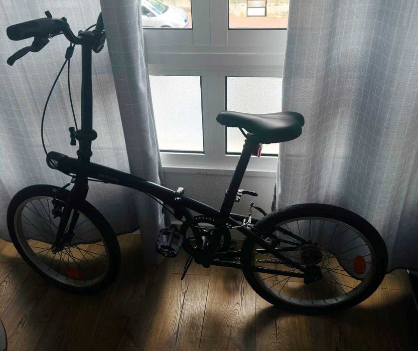 Bicicleta dobrável B'Twin Fold 100, 20 polegadas, de 2020, preta