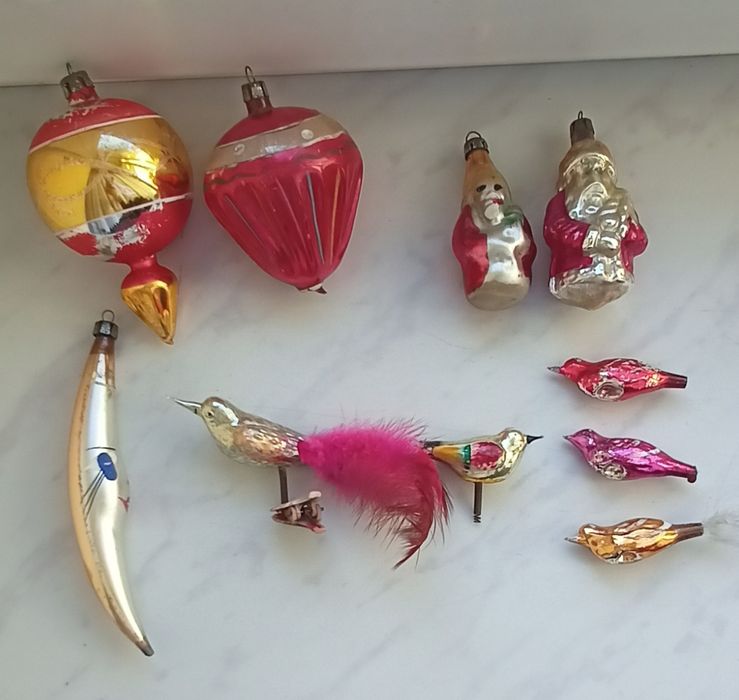 Bombki choinkowe PRL-zestaw 10 sztuk