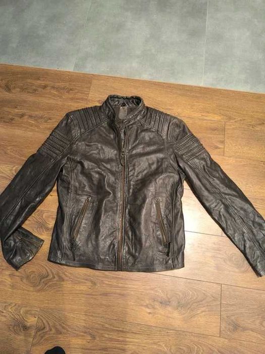 Kurtka skórzana męska na motor– styl biker / Stylowa kurtka skórzana