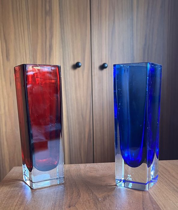 Wazon w stylu Murano Sommerso vintage prl