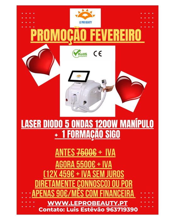 Laser Diodo 5 Ondas 1200W MANÍPULO +  garantia + Curso DGERT