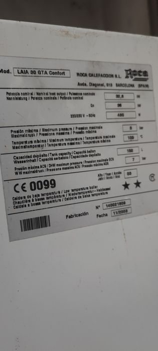 Caldeira Roca Gasóleo aquecimento e AS