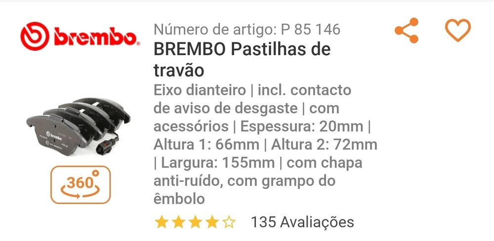 Calços frente brembo