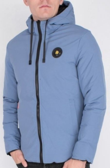 Чоловіча чорно-синя зимова куртка-трансформер