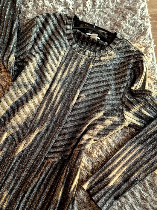 Srebrno czarno rozciągliwa sukienka, H&M,r.XL