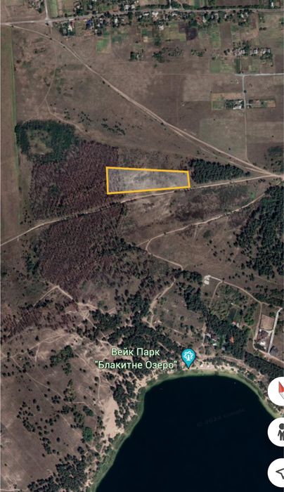 Участок под глэмпинг, базу отдыха возле Голубых Озёр свой пляж