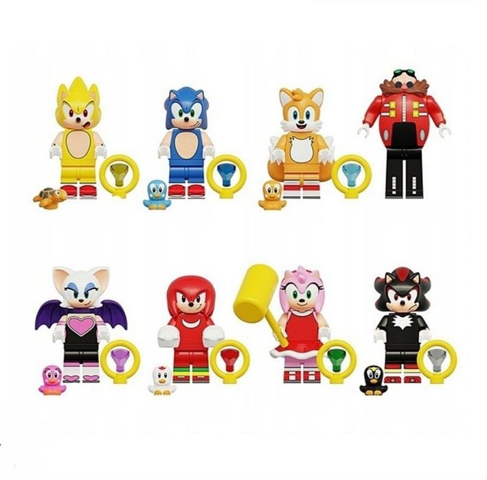 Klocki figurki Sonic z akcesoriami kompatybilne z Lego Sonic klocki sonik