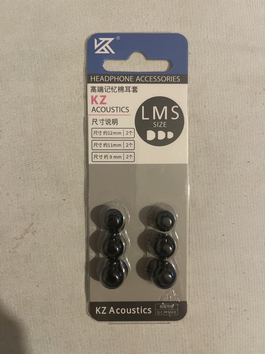 Pianki pamięciowe Foam gumki do słuchawek KZ Acoustics S M L – 3 pary