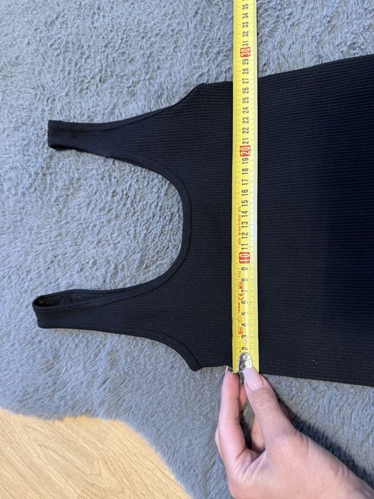 Body Zara czarne prążkowane na ramiączkach