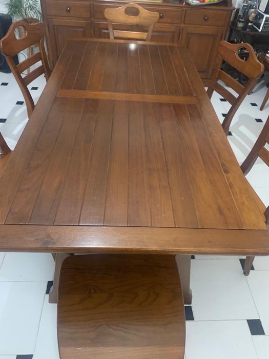 Mesa de cozinha Pinho Mel 180x90 c/ cadeiras