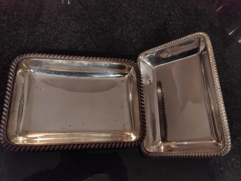 Travessa retangular em prata galvanizada Walker & Hall, Sheffield