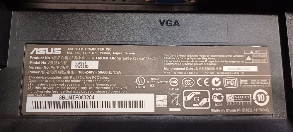 Monitor LCD Asus VW221D 22"