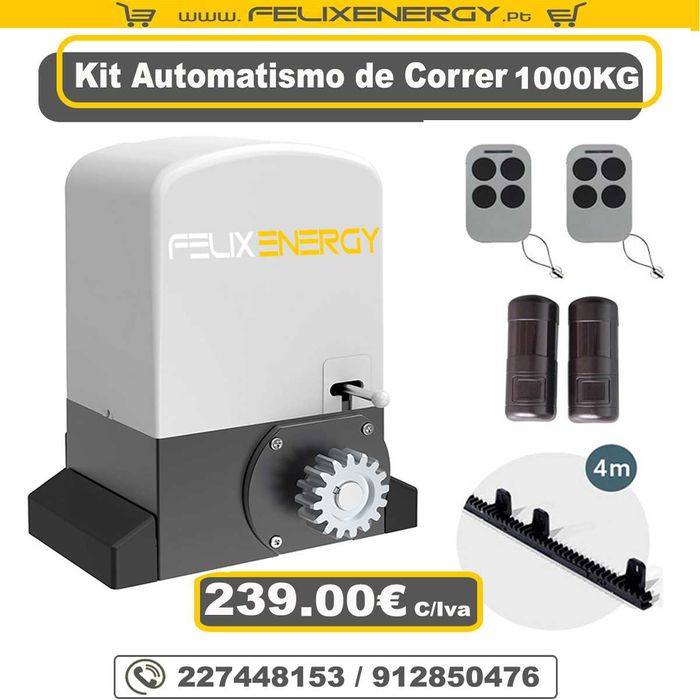 Automatismo de Correr até 1000Kg + 4 metros Cremalheira