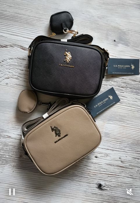 Сумка кросбоді Оригінал! Us polo Assn   срібна сумочка через плече