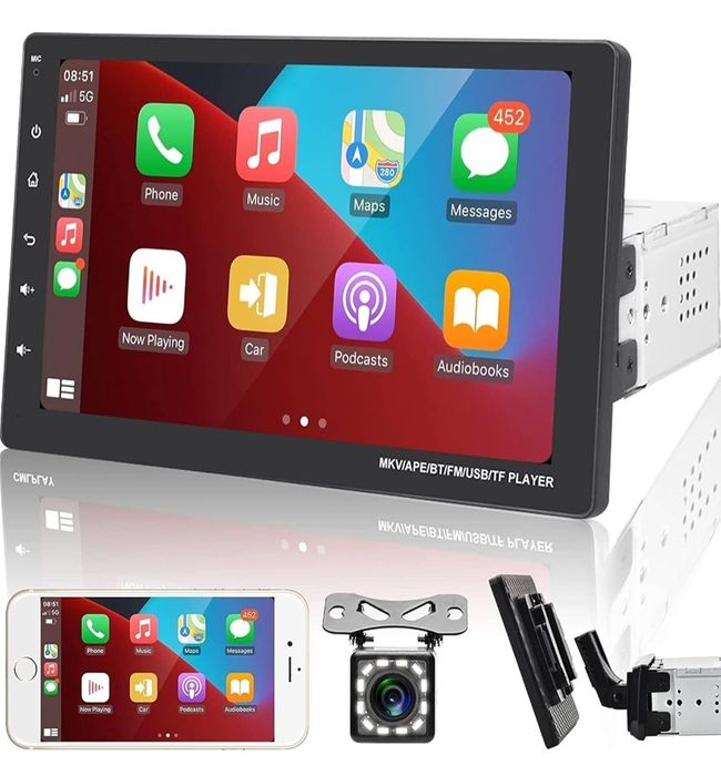 Radio Samochodowe 1 DIN Apple Carplay Android Auto radio 9 Calowe.