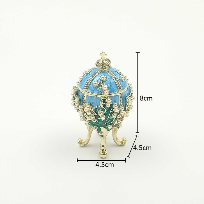 Jajko jajo faberge pojemniki szkatułka niebieskie styl wiktoriański