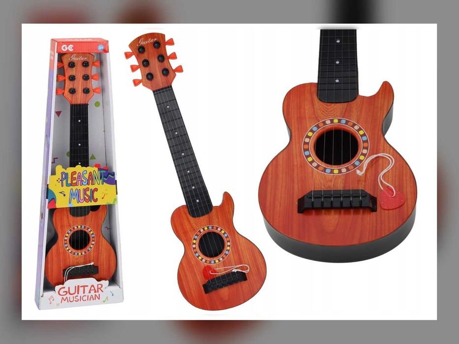 Nowa Gitara Dla Dzieci 6 Strun 46,5 Cm Zabawkowa Do Nauki Kostka
