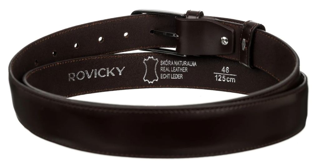 pasek męski rovicky brązowy skóra naturalna
