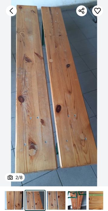 Лавка садова без спинки з складними ніжками, 25х180, лаковане дерево.