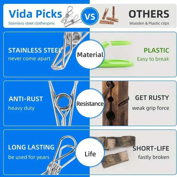 KA13 20 szt. klamerki metalowe stal nierdzewna SPINACZE DO UBRAŃ