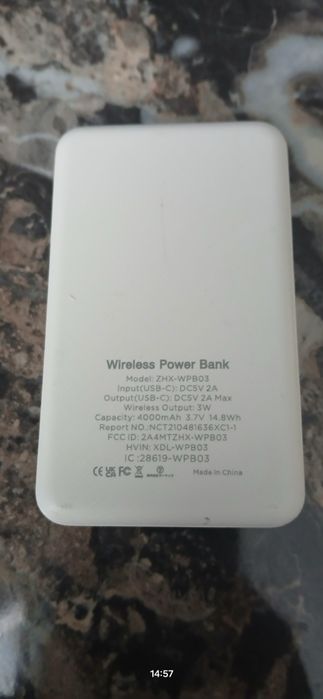 Power bank   з безпровідною зарядкою для apple watch