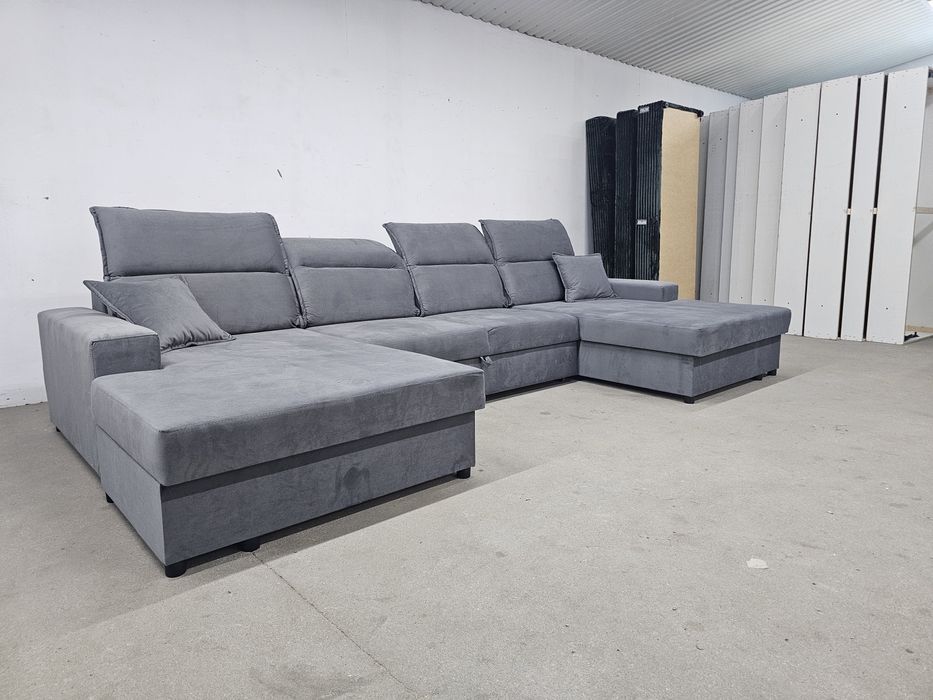 Narożnik U prosto od producenta rozkładany regulowane zagłówki