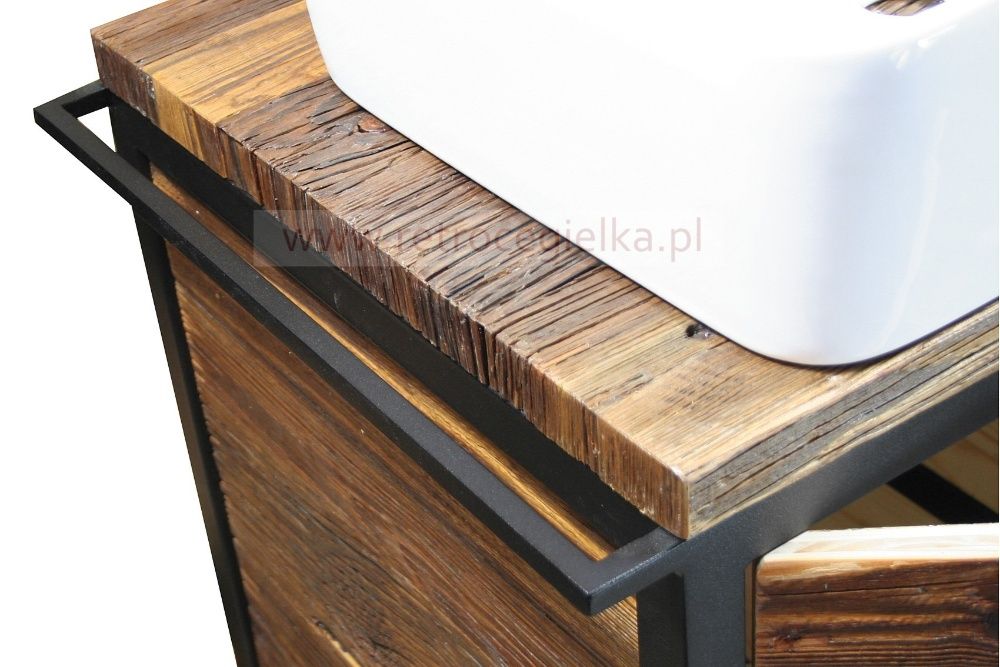 Szafka łazienkowa podwieszana, stare drewno sosnowe