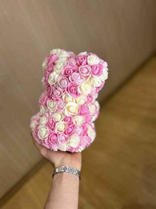 Ведмедик з троянд (Rose Bear) подарунок 14 лютого для дівчини квіти
