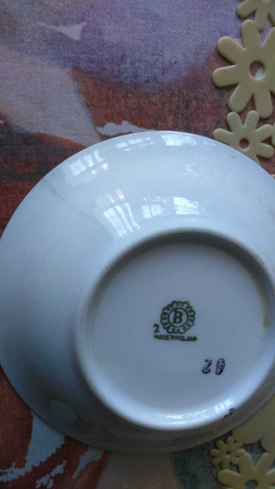 PRL Bogucice miseczki porcelana 3 sztuki, średnica 14 cm