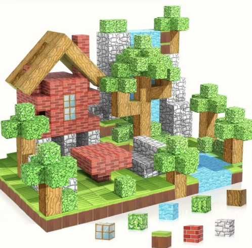 Магнітний конструктор Майнкрафт Minecraft блоки блоки 100, 200, 400 шт
