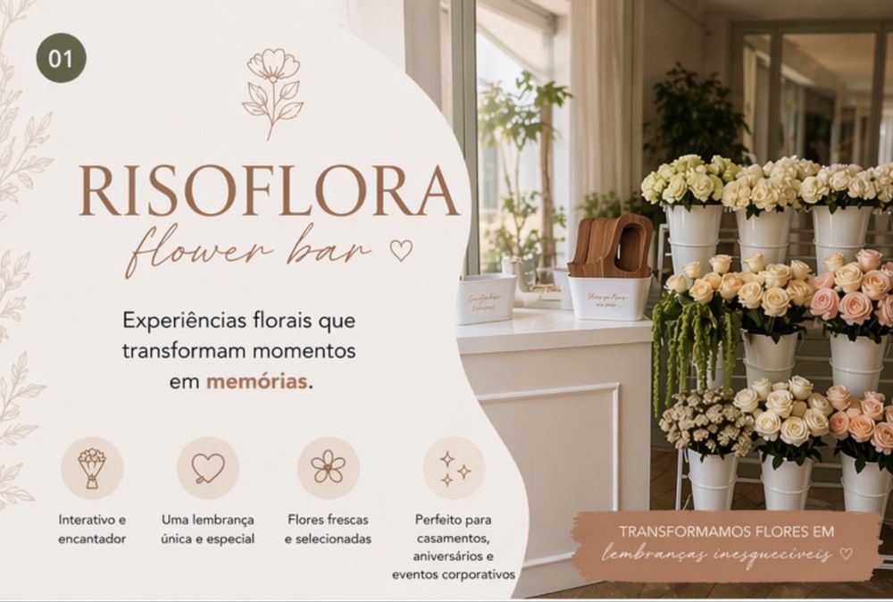 Flower Bar serviço de arranjo de flores