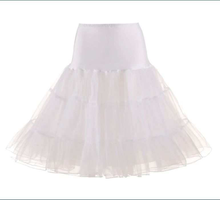 Halka biała XS/S, nowa tiul/organza