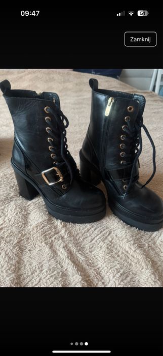 Botki słupek Wojas czarne r. 37