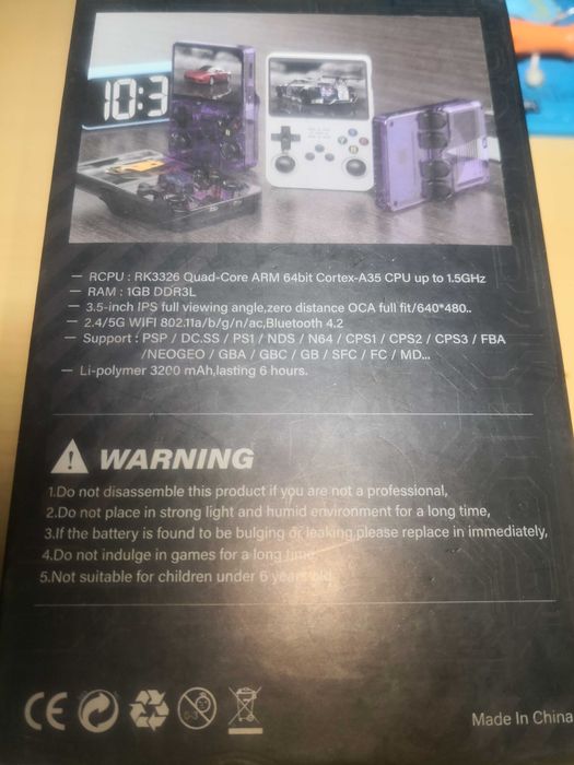 R36S Consola Retro Portátil + Caixa + Cartão 16GB