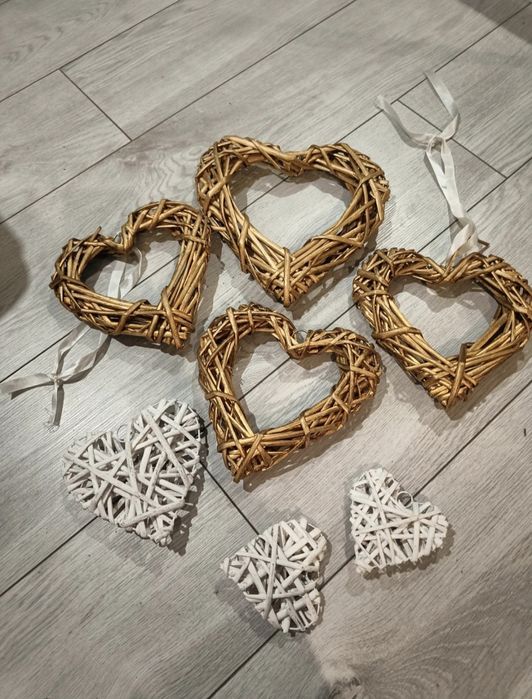 Wiklinowe serce serca ozdoby ślub dekoracje