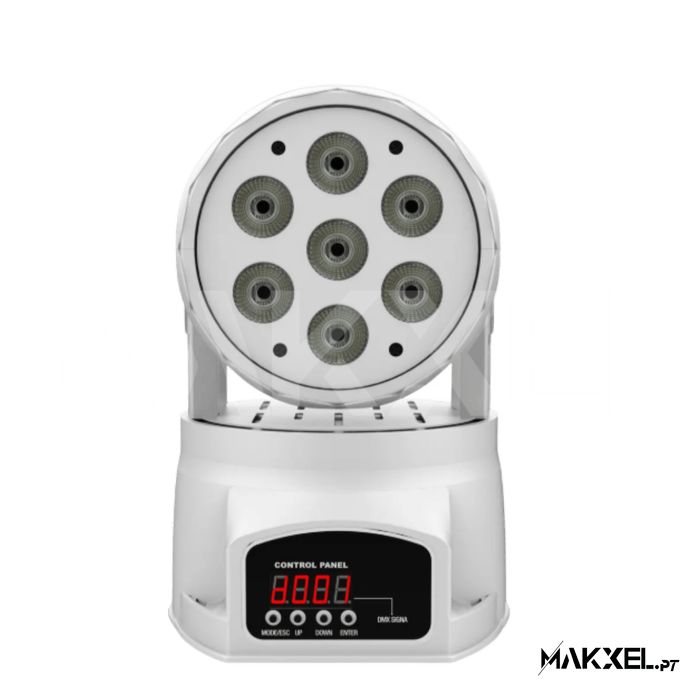 Audibax Iowa 70 Branco Moving Head Disco Wash 70W LED 4 em 1 RGBW