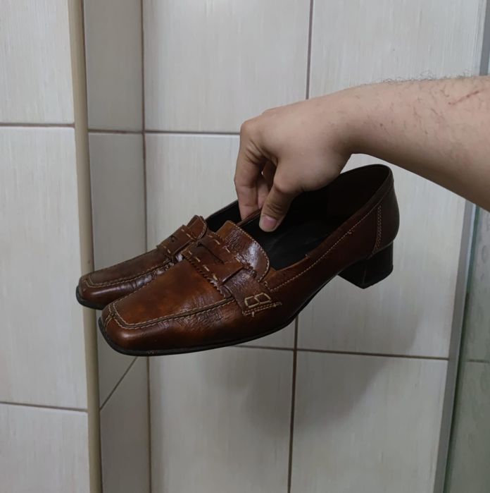 buty damskie 41 Paul Green brązowe czółenka półbuty wsuwane skóra old