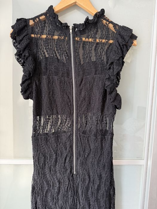 Vestido festa renda preto com transparencias tamanho M