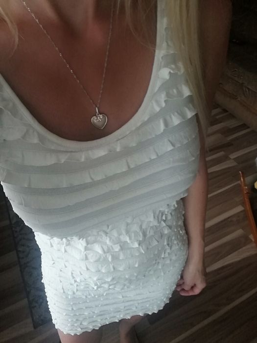 Sukienka tunika h&m xs na s kremowa, bez wad