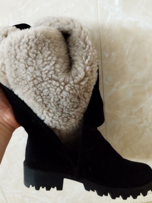 Замшеві чоботи ботфорди