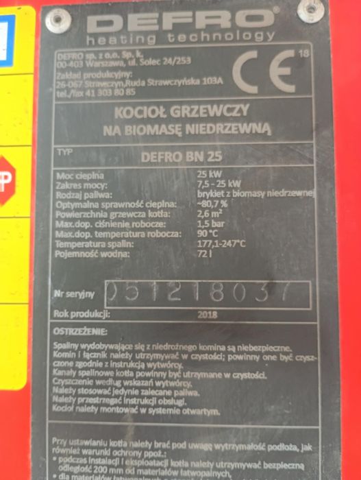 Części do pieca Defro