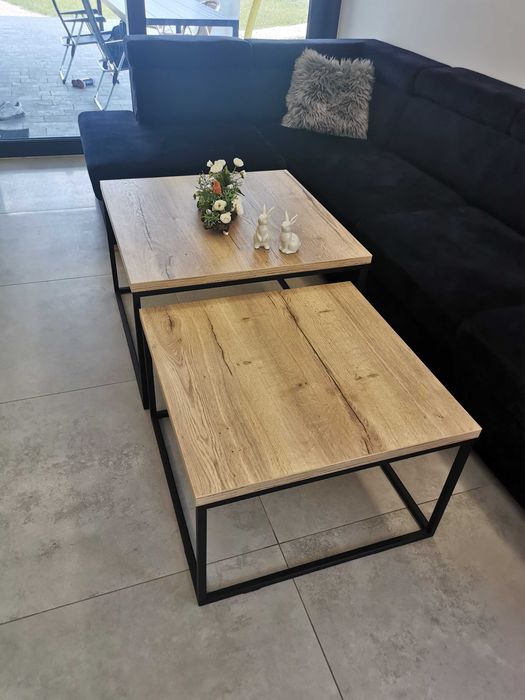 Stolik kawowy metalowy INDUSTRIALNY LOFT regał stół kwietnik