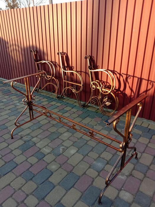 Стіл садовий боковини ковані Столик для вулиці Стол Боковины кованые лавка дашок