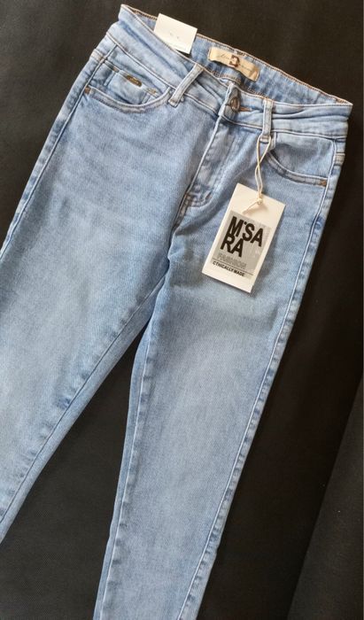 M'Sara SKINNY jeansy r.28 jasne, uciągliwe NOWE s/m