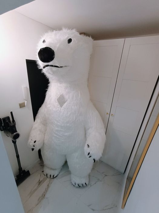 GIGANTYCZNY BIAŁY MIŚ 2.6 METRA XXL KOSTIUM misia 18tka - sprz. prywat