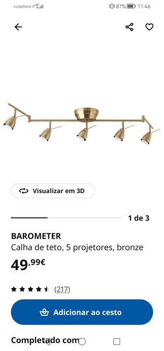 Candeeiro dourado
